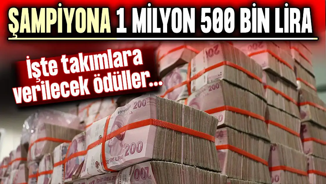 Şampiyona 1 Milyon 500 Bin Lira Ödül