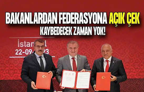 Bakanlardan Federasyona Açık Çek