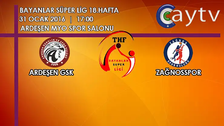 Ardeşen Gençlikspor – Zağnosspor maçı ÇAY TV’de