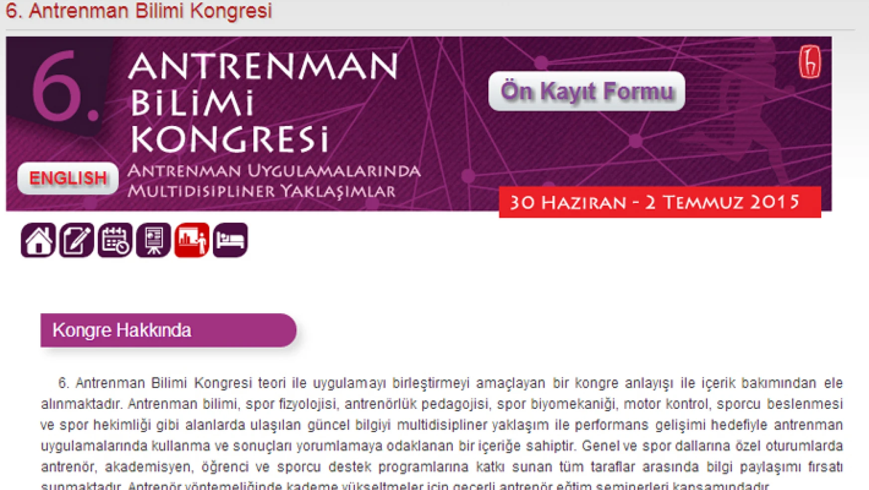 6. Antrenman Bilimi Kongresi Ankara’da